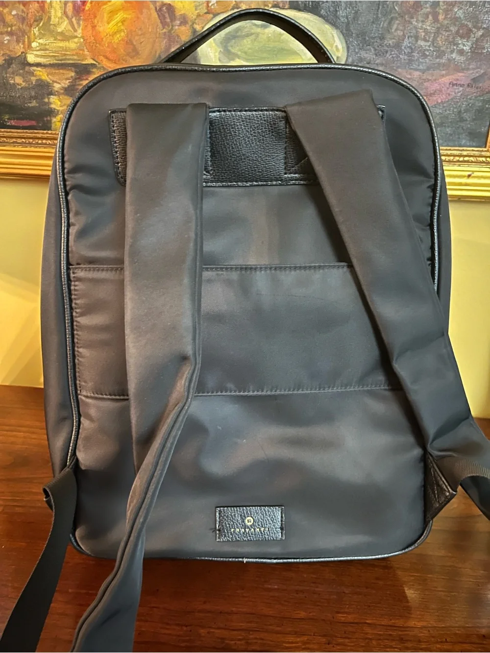 Travanti Nylon and Faux Leather Backpack